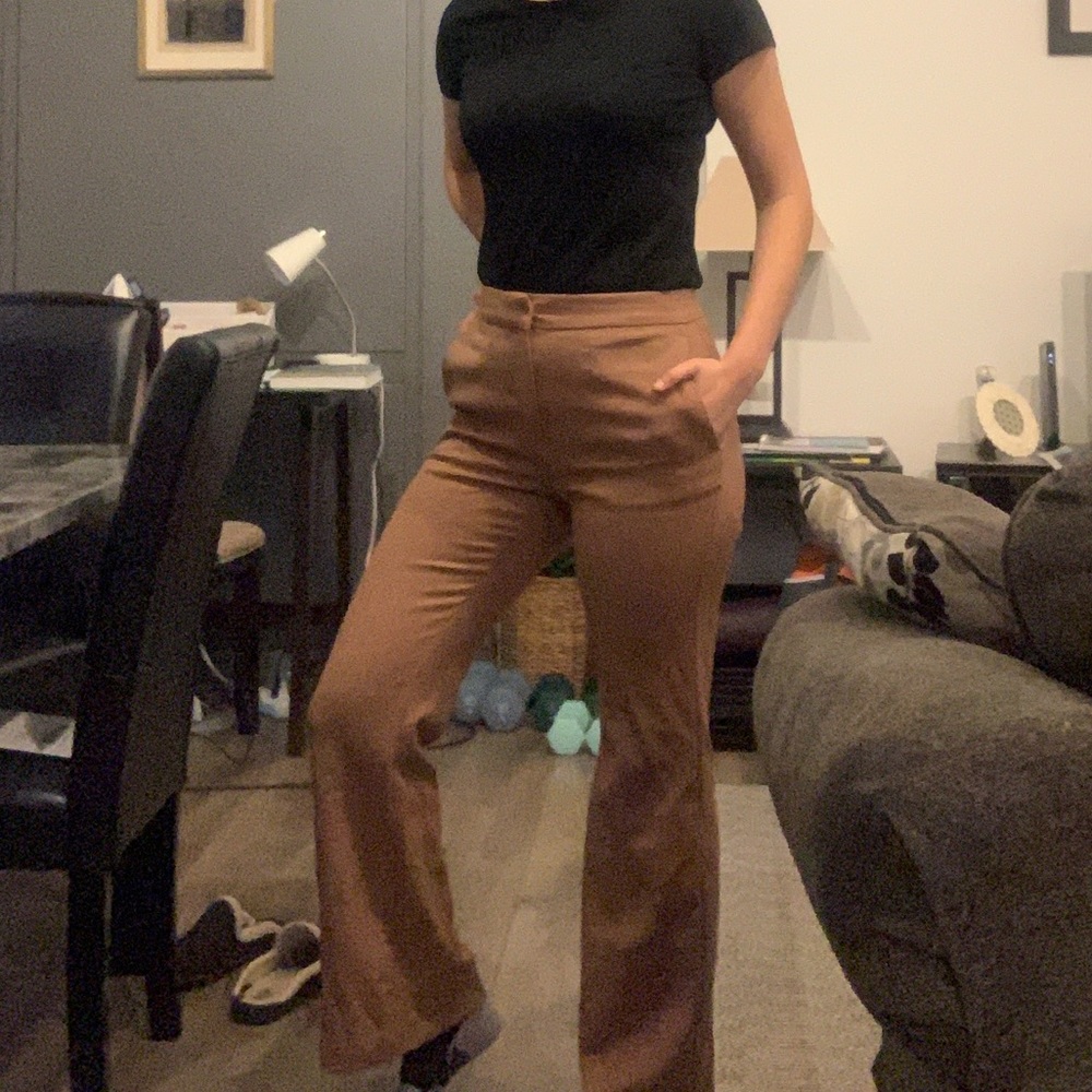 Ann Taylor tan wide leg work pants